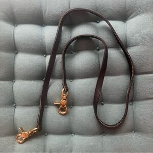 Leather Strap from vtg Coach bag Black w Lobster clasp fixed length